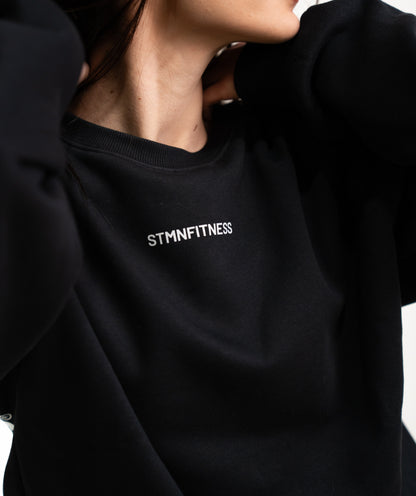 Felpa girocollo ICON Black Unisex - STMN Fitness