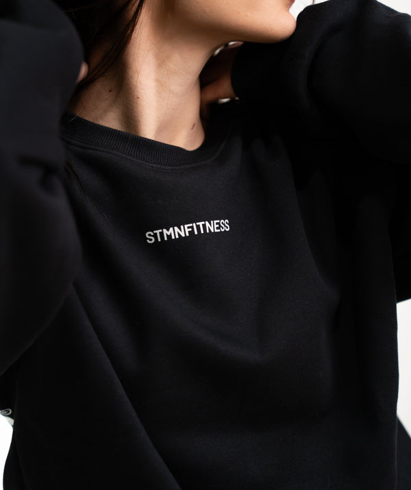 Felpa girocollo ICON Black Unisex - STMN Fitness