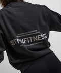 Felpa girocollo ICON Black Wash Donna - STMN Fitness