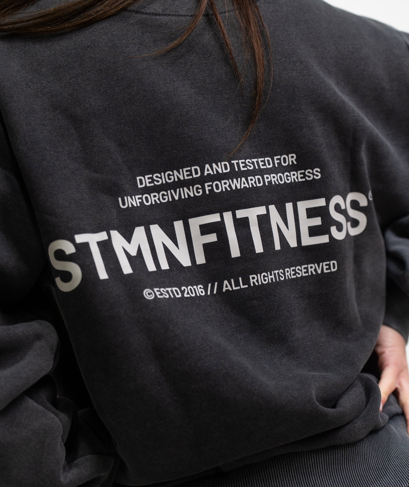 Felpa girocollo ICON Grey Wash Donna - STMN Fitness