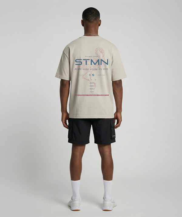 T-Shirt "MIAMI BEACH 2026" Limited Ed. LooseFit Beige - STMN Fitness