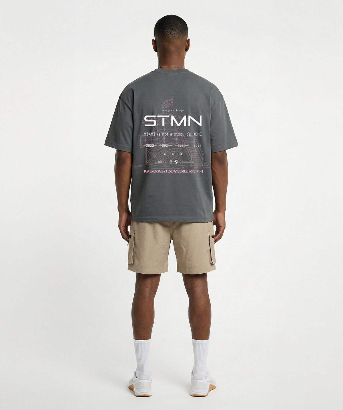 T-Shirt "MIAMI BEACH 2026" Limited Ed. LooseFit Grey - STMN Fitness