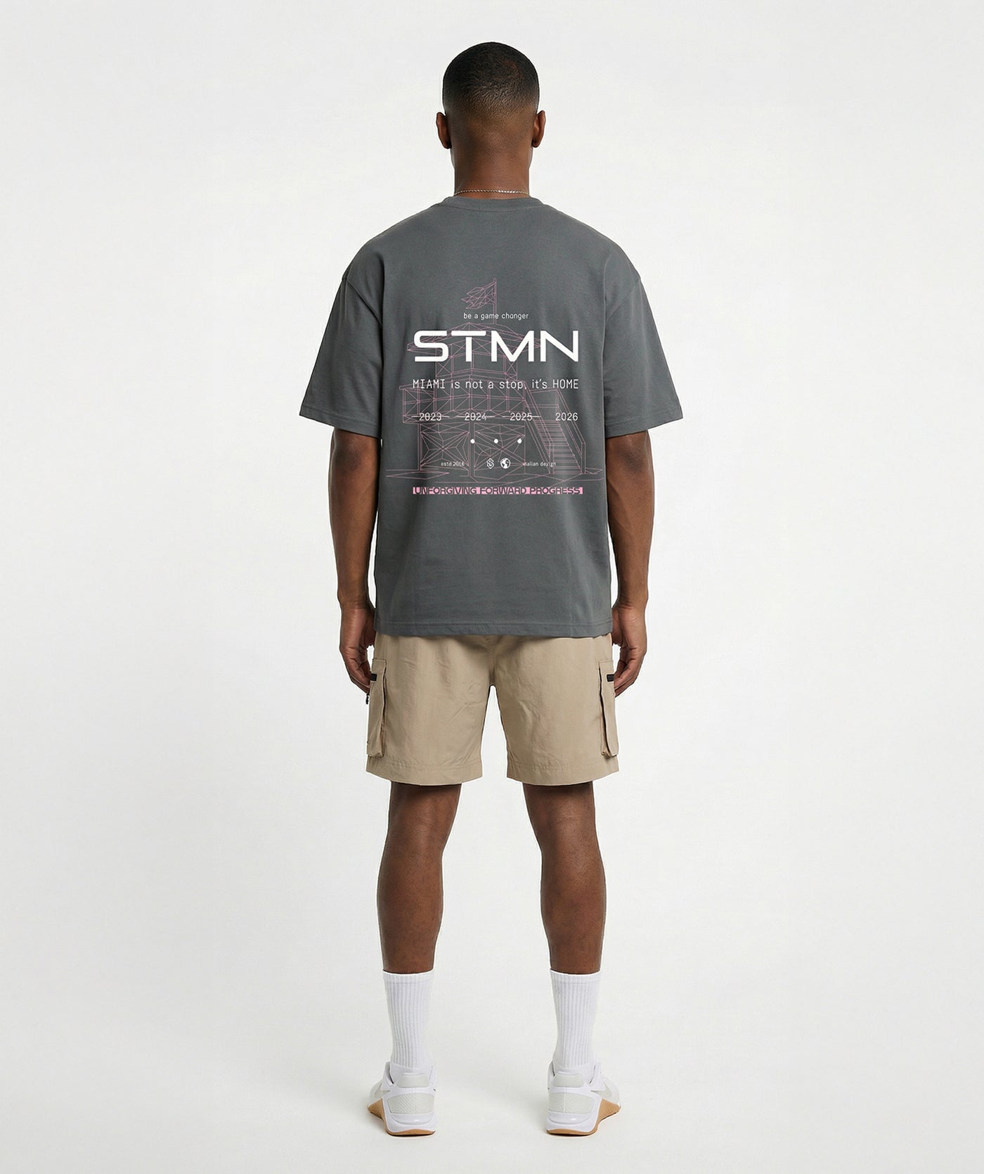 T-Shirt "MIAMI BEACH 2026" Limited Ed. LooseFit Grey - STMN Fitness