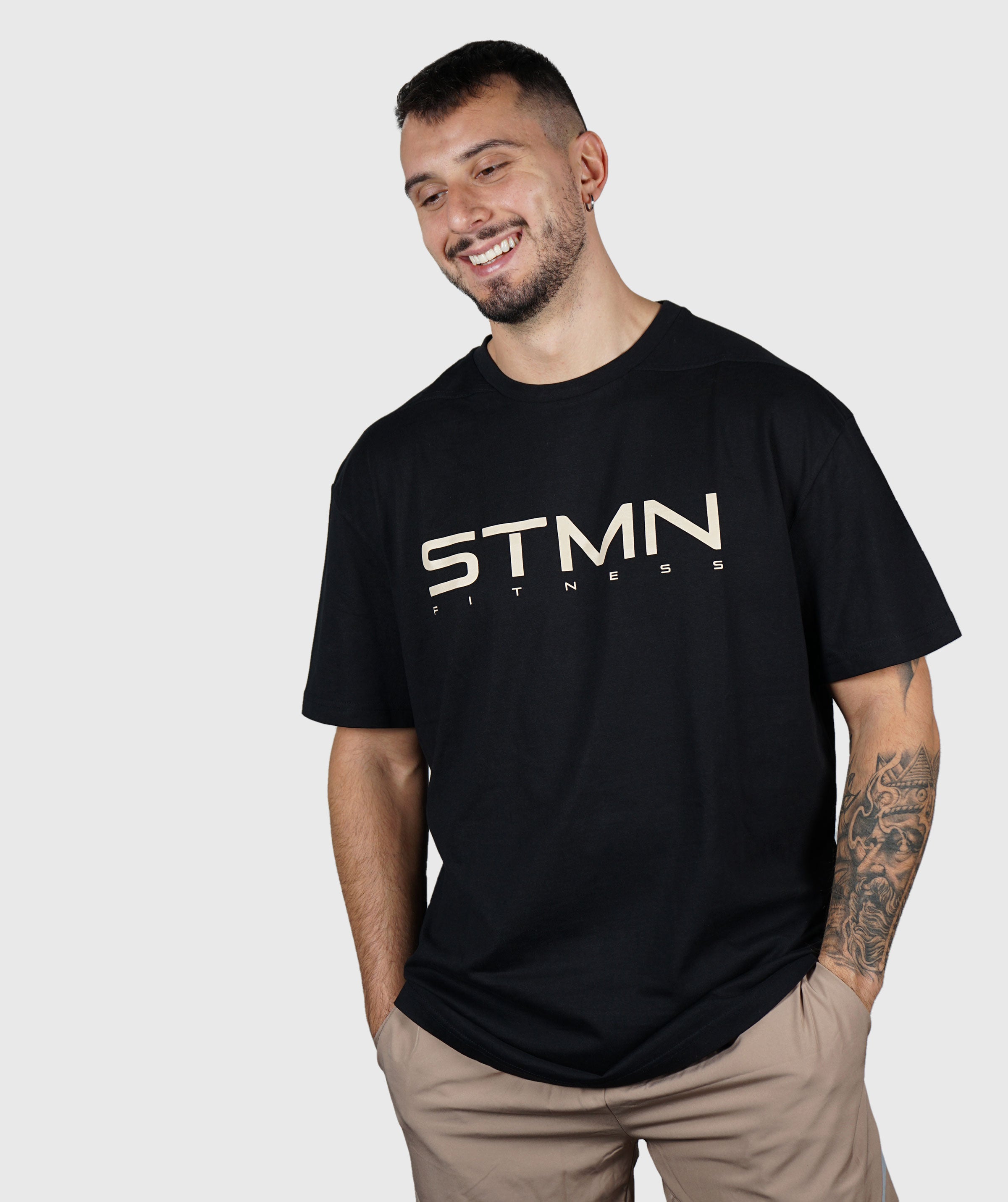 T-shirt STMN Loose-Fit Black/Gold - STMN Fitness