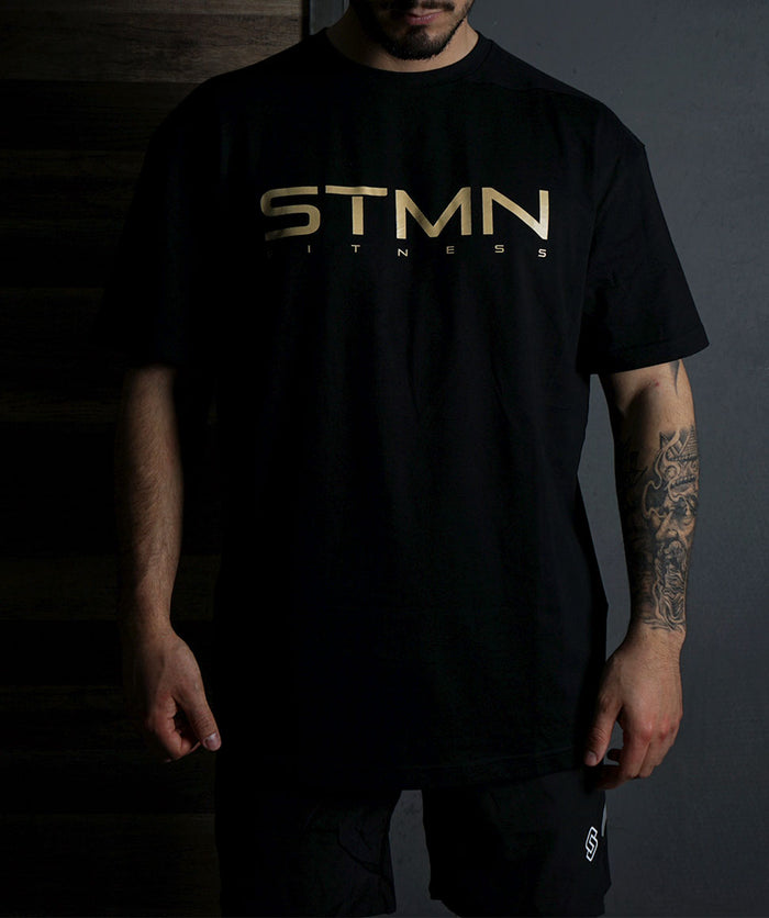 T-shirt STMN Loose-Fit Black/Gold - STMN Fitness