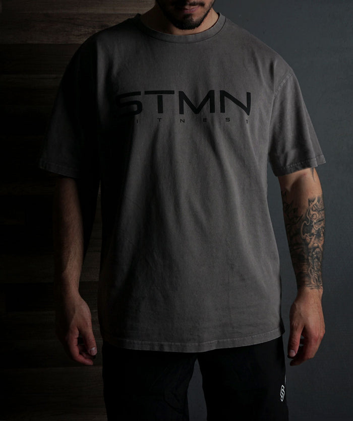 T-shirt STMN Loose-Fit Grey/Black - STMN Fitness