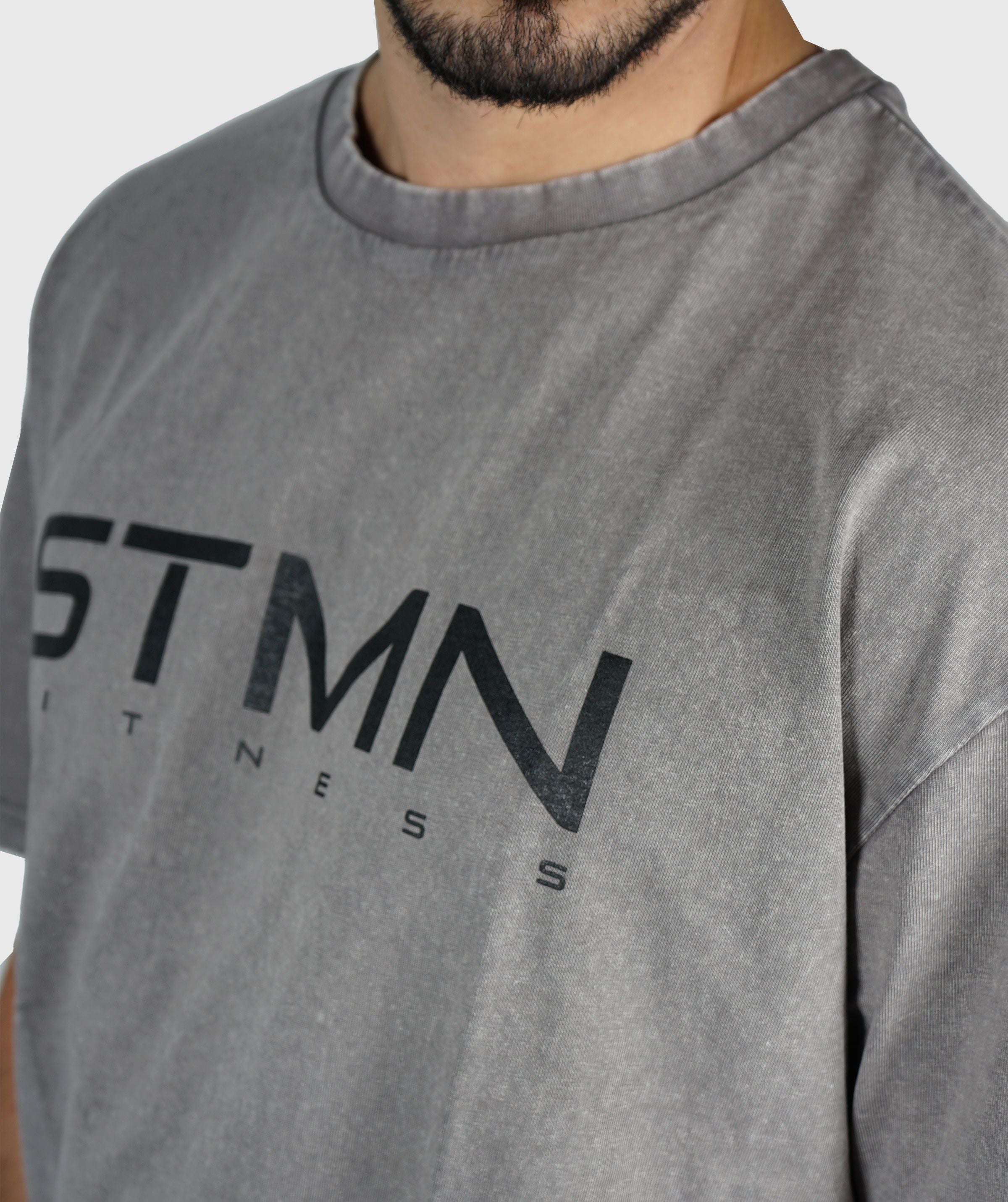T-shirt STMN Loose-Fit Grey/Black - STMN Fitness