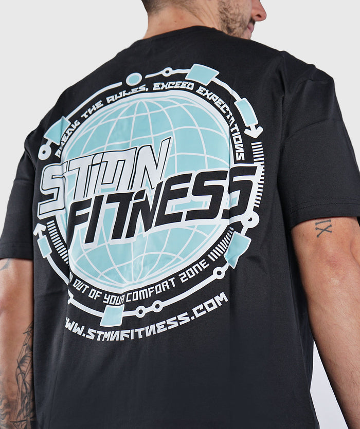 T-shirt "SPACE" Loose-Fit Black - STMN Fitness