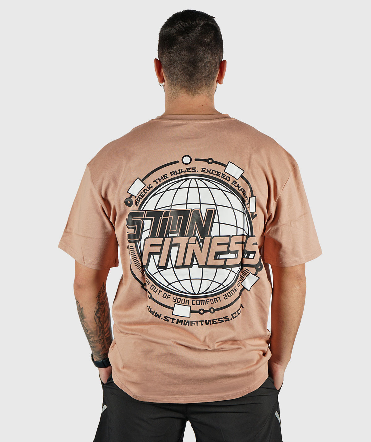 T-shirt "SPACE" Loose-Fit Beige - STMN Fitness