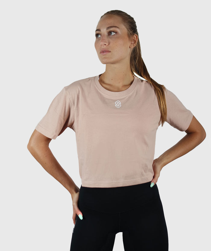 T-shirt Cropped Donna Cipria