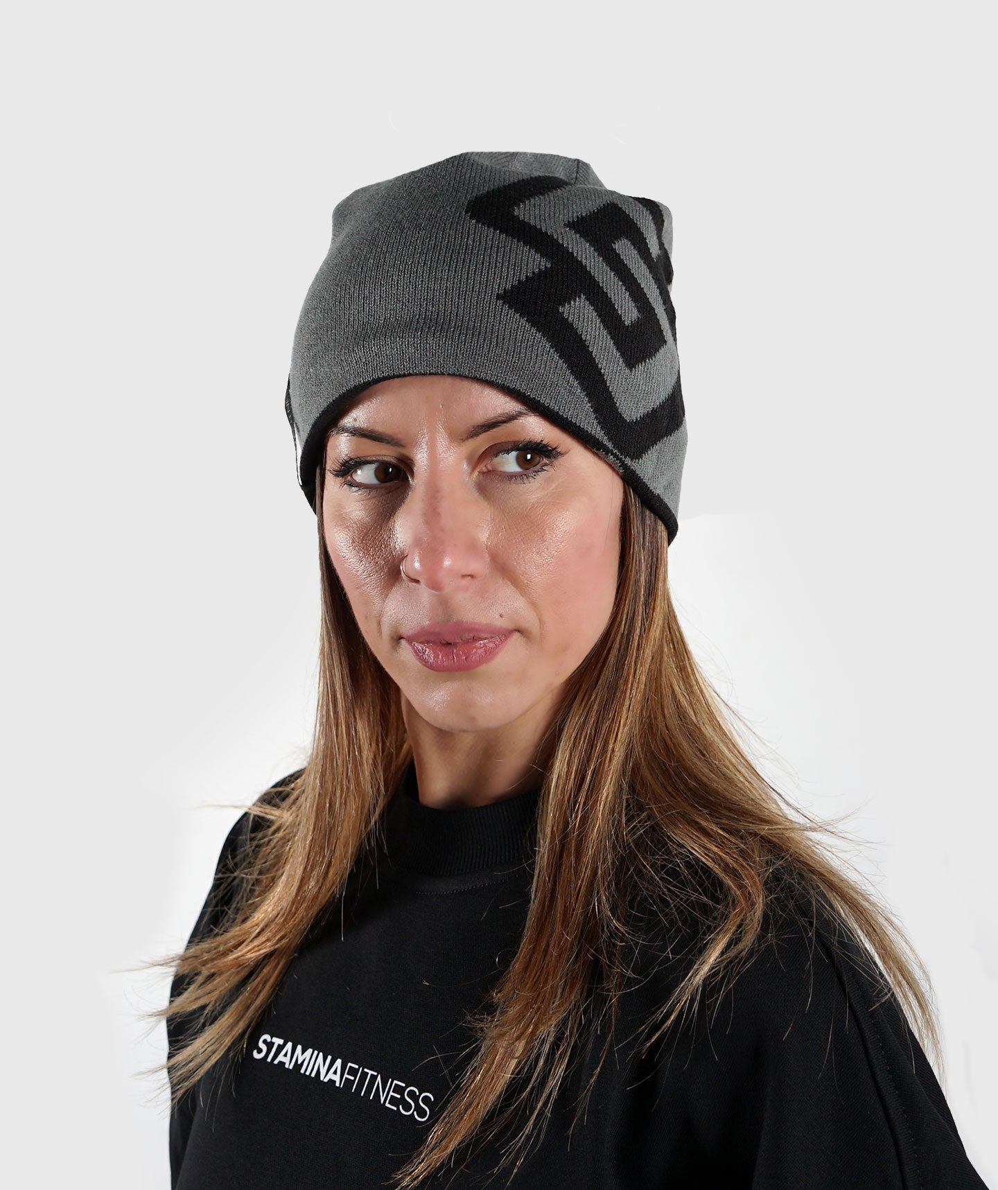 Cappello di Lana Double Face Nero/Grigio - Stamina Fitness