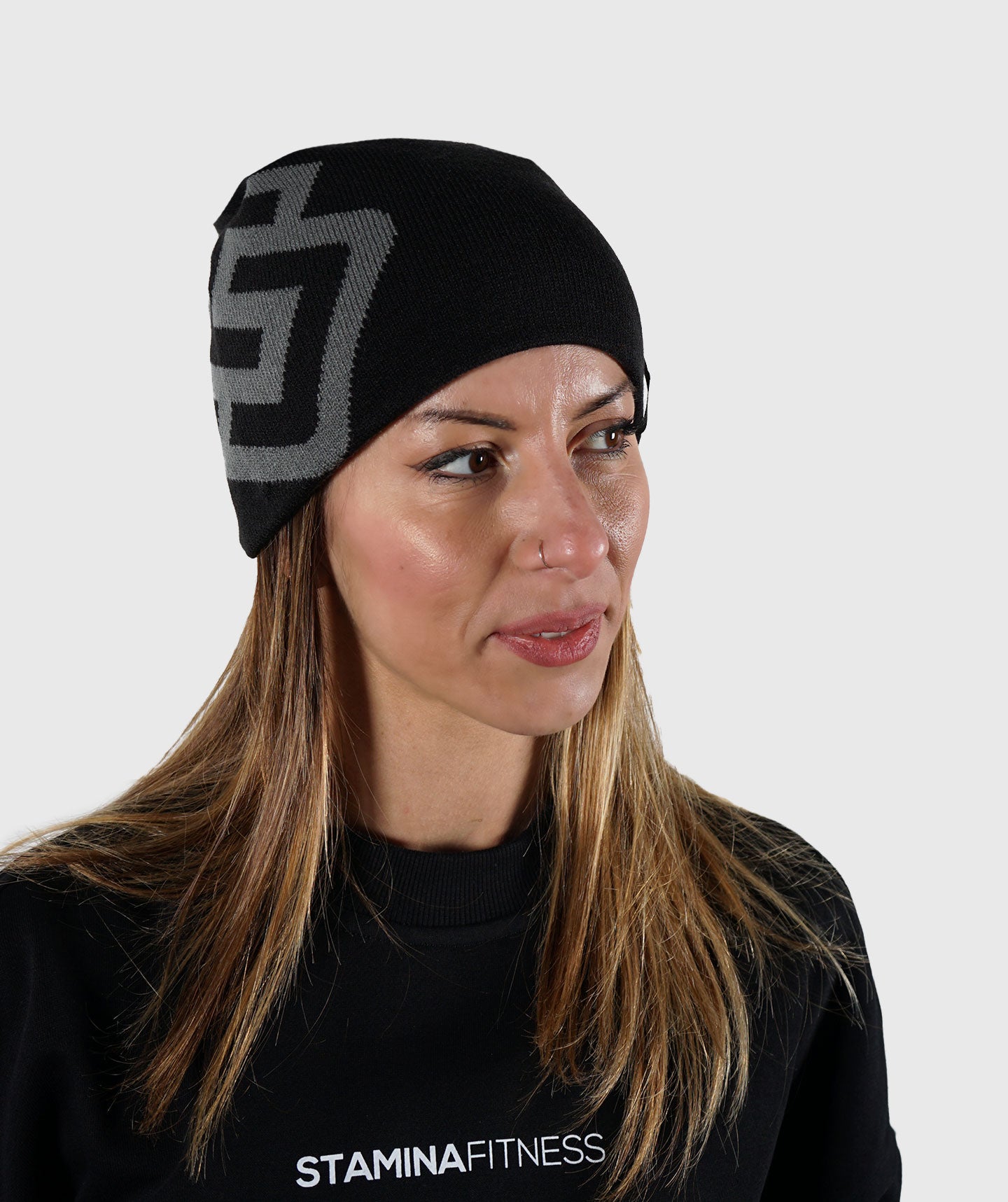 Cappello di Lana Double Face Nero/Grigio - Stamina Fitness