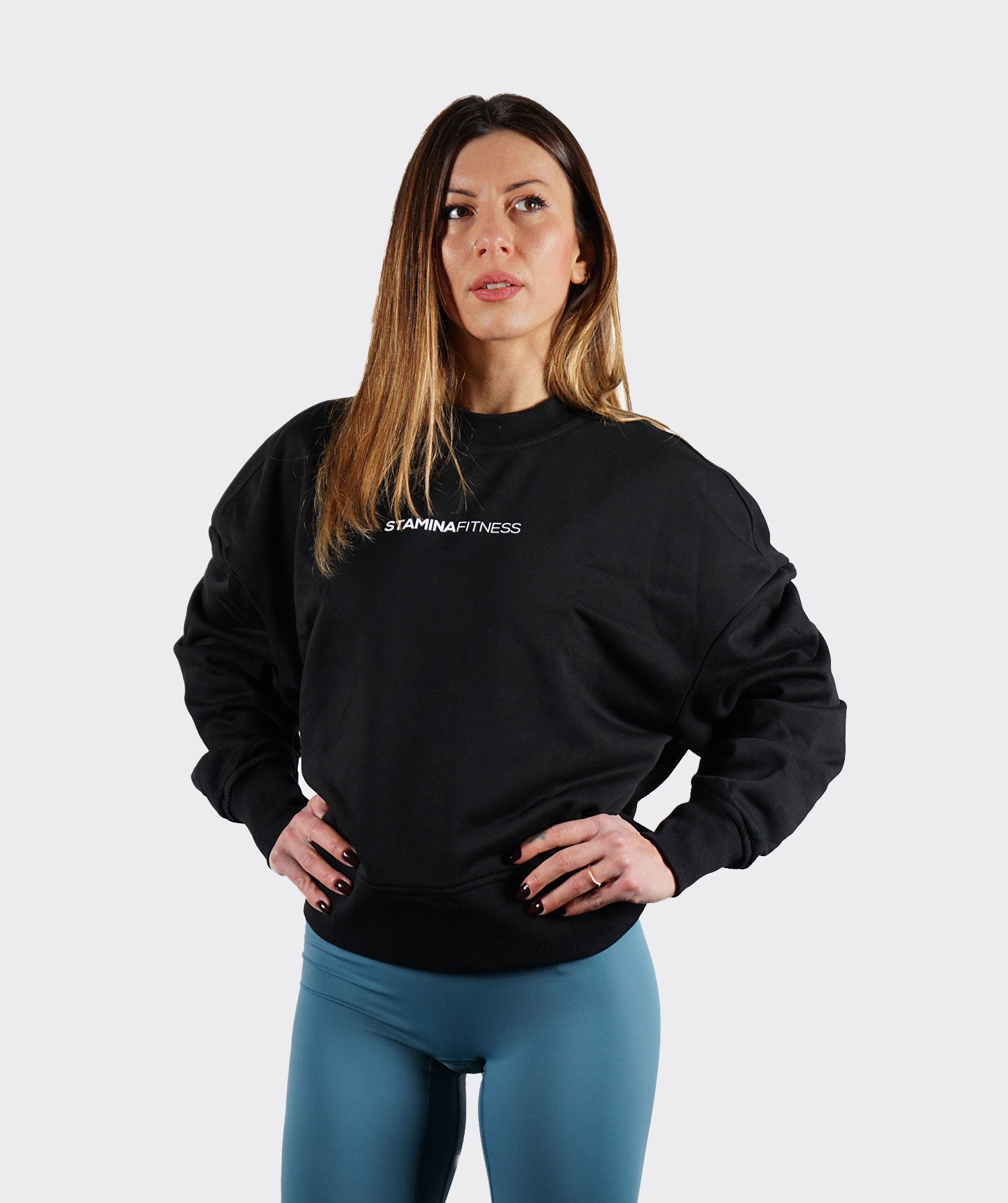 Felpa Crewneck 2023 Nero Donna - STMN Fitness