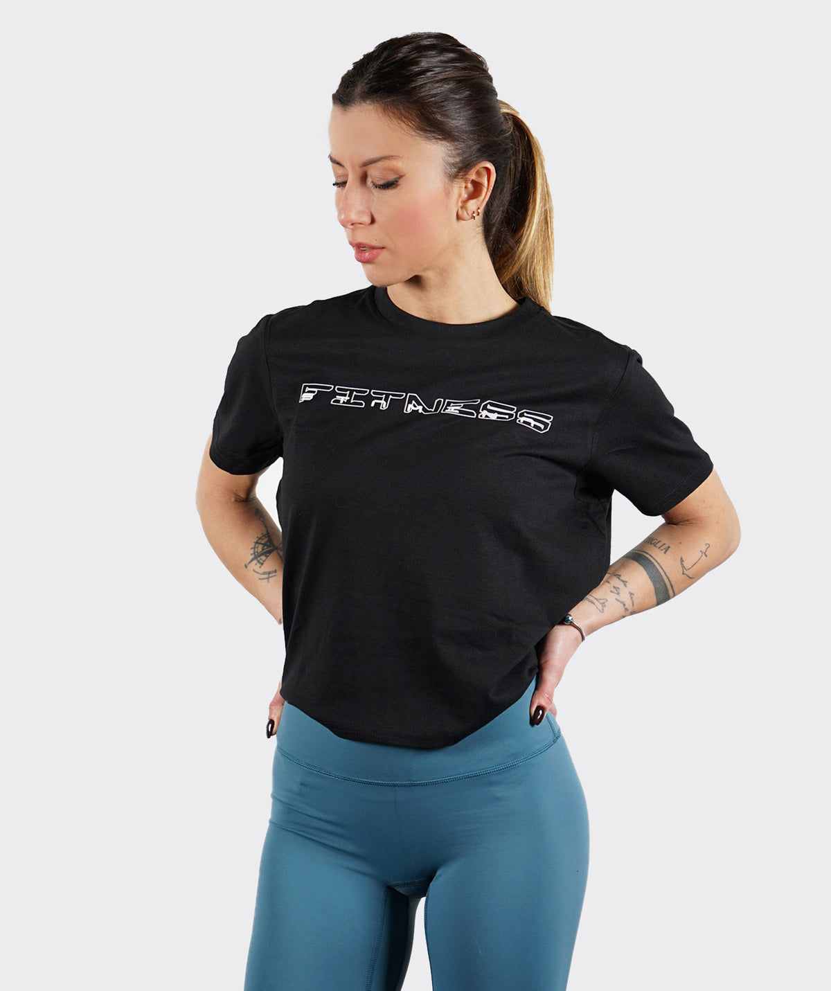 T-Shirt "Future" donna nera - STMN Fitness