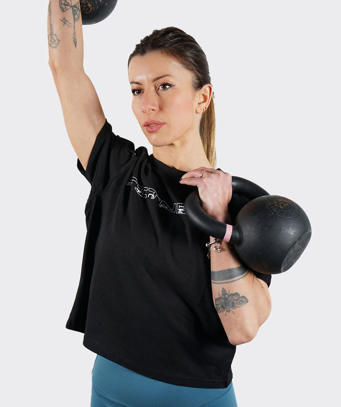 T-Shirt "Future" donna nera - STMN Fitness