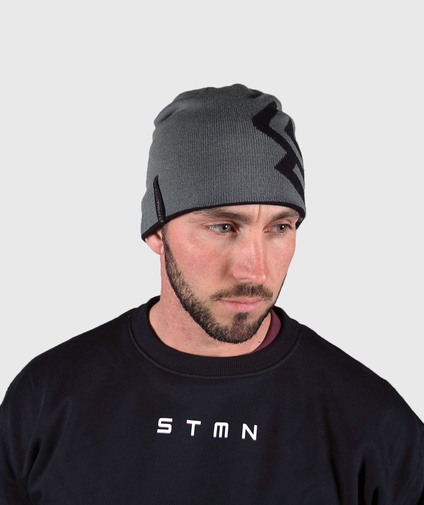 Cappello di Lana Double Face Nero/Grigio - Stamina Fitness