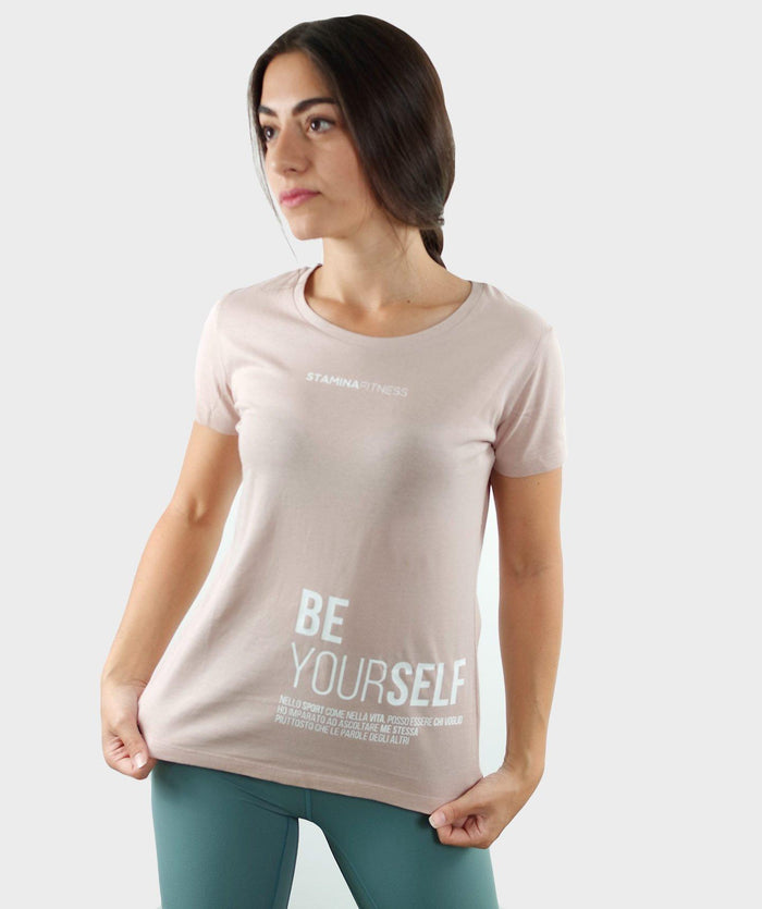 T-shirt &quot;BE YOURSELF&quot; Donna Cipria